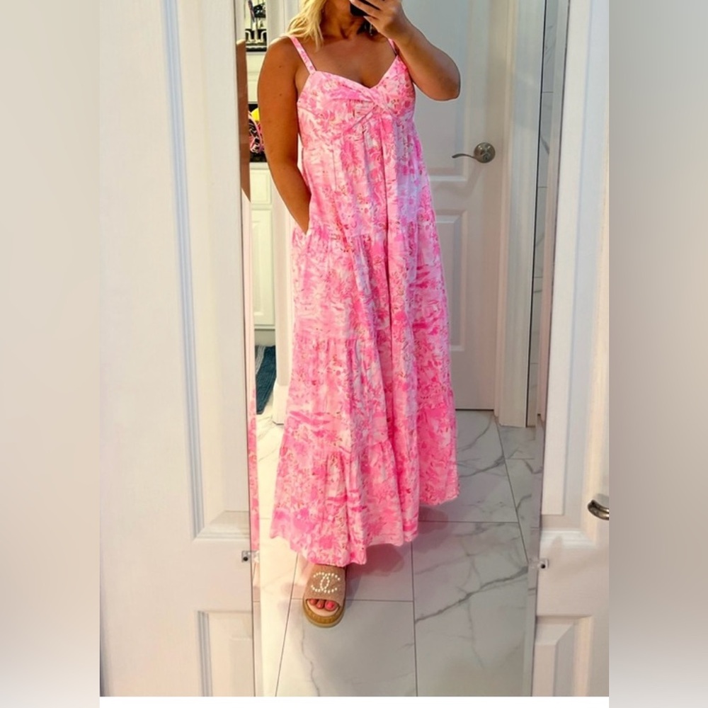 NWT Lilly Pulitzer Shylee Peony Pink Maxi Cotton Dress 8 - Picture 12 of 14